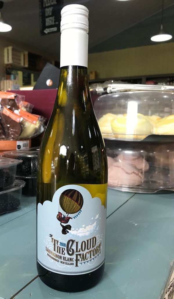 bottle of white wine from the cloud factory